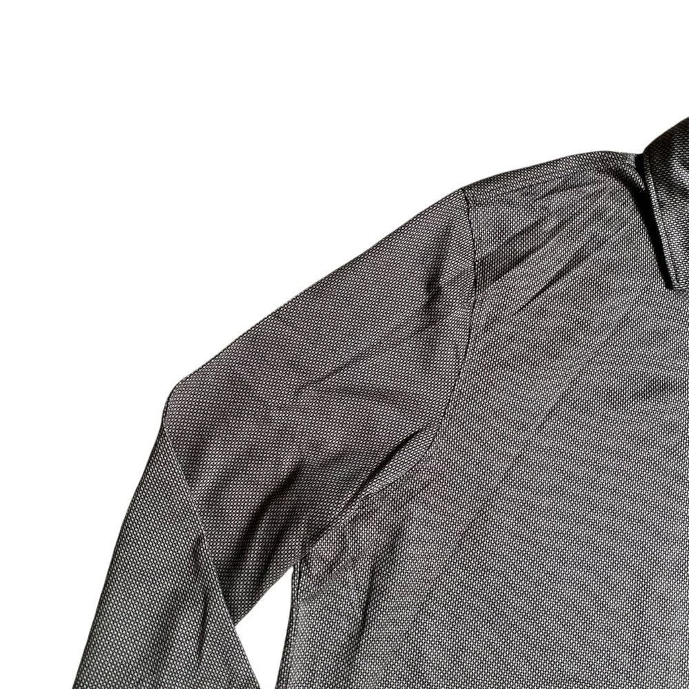 UNTUCKit Damaschino Birdseye Long Sleeve Polo Shirt 2XL Brown Cotton - Picture 3 of 12